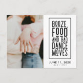 Einfaches modernes Schwarz-weißes Save the Date Fo Ankündigungspostkarte (Vorderseite)