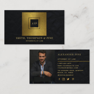 Einfaches, modernes Schwarzes Gold Square Beruflic Visitenkarte