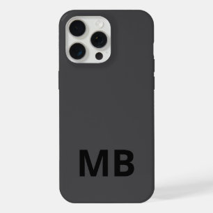 Einfaches modernes schwarzes Initial-Monogramm iPhone 15 Pro Max Hülle