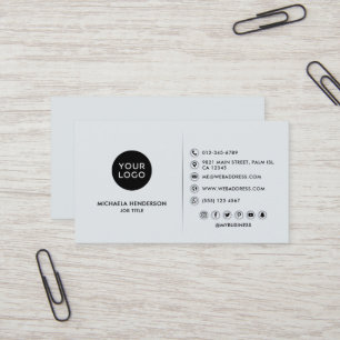 Einfaches modernes schwarzes und cremeweißes Logo Visitenkarte