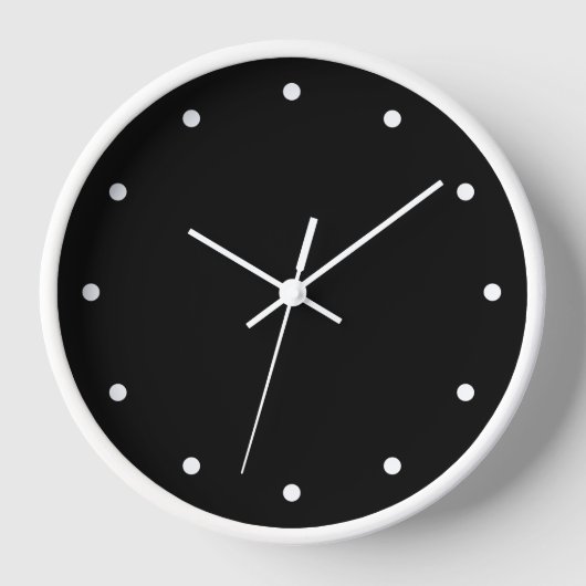 Einfaches modernes Schwarzweiss-Minimalistisches Uhr (Vorderseite)