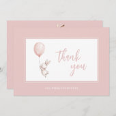 Einfaches, modernes Script Blush Pink Baby Girl Dankeskarte (Vorne/Hinten)