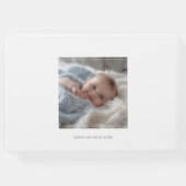 Einfaches modernes Script Cross Gold Baptisc Foto Gästebuch (Rückseite)