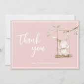 Einfaches, modernes Script Dusty Pink Baby Girl Dankeskarte (Vorderseite)