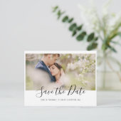 Einfaches modernes Script-Foto Ankündigungspostkarte (Stehend Vorderseite)
