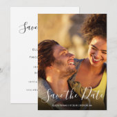 Einfaches modernes Script-Foto Save The Date (Vorne/Hinten)