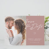 Einfaches modernes Script-Foto Save the Date (Stehend Vorderseite)
