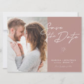 Einfaches modernes Script-Foto Save the Date (Vorderseite)