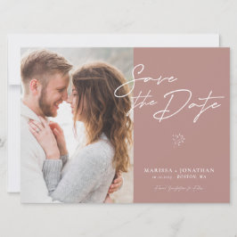 Einfaches modernes Script-Foto Save the Date