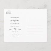 Einfaches modernes Script-Foto Save the Date Hochz Einladungspostkarte (Rückseite)