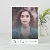 Einfaches modernes Script-Foto Vielen Dank Dankeskarte (Stehend Vorderseite)