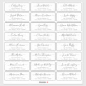 Einfaches, modernes Script-Gästeschema Aufkleber (Blatt)