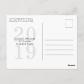 Einfaches, modernes Script-Happy New Year Foto Postkarte (Rückseite)