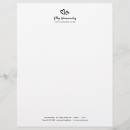 Einfaches, modernes Script-Herz-Logo - Schwarzes G Briefbogen