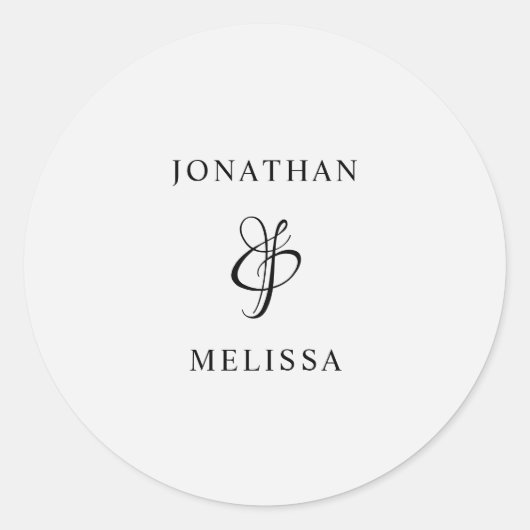 Einfaches, modernes Script-Hochzeitsticker-Siegel Runder Aufkleber (Vorderseite)