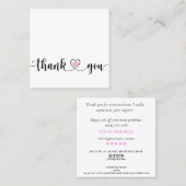 einfaches modernes Skript danke Ihnen für Ihre Bes Quadratische Visitenkarte (Vorne/Hinten)