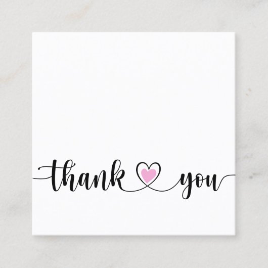 einfaches modernes Skript danke Ihnen für Ihre Bes Quadratische Visitenkarte (Vorderseite)
