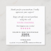 einfaches modernes Skript danke Ihnen für Ihre Bes Quadratische Visitenkarte (Rückseite)