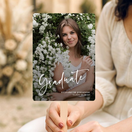 Einfaches modernes Skript-Foto-Abschluss  Fächer