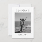 Einfaches modernes Skript-Foto Hochzeit Termin vor Save The Date (Vorderseite)