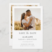 Einfaches, modernes Skript-Save the Date-Foto Einladung (Vorne/Hinten)