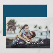 Einfaches modernes Skript Save-the-Date-Foto Save The Date (Vorne/Hinten)