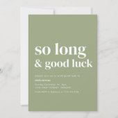 Einfaches, modernes, so langes Party lädt ein Einladung (Vorderseite)