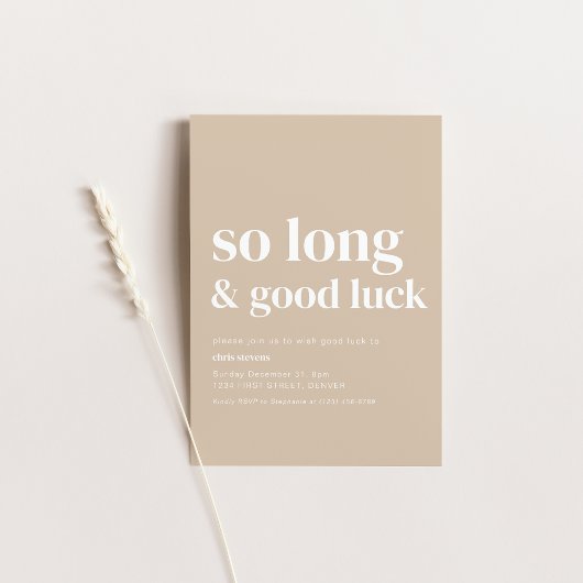 Einfaches, modernes, so langes Party lädt ein Einladung