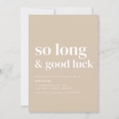 Einfaches, modernes, so langes Party lädt ein Einladung (Vorderseite)