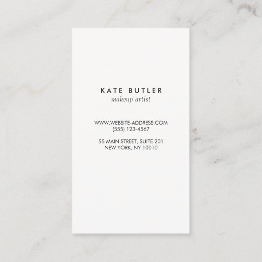 Einfaches modernes Soft Silver Visitenkarte (Rückseite)