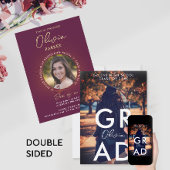 Einfaches, modernes, stilvolles Burgundy Abschluss Ankündigung