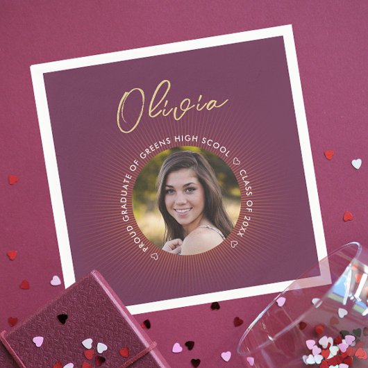 Einfaches, modernes, stilvolles Burgundy Abschluss Serviette