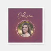 Einfaches, modernes, stilvolles Burgundy Abschluss Serviette (Vorderseite)