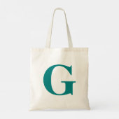 Einfaches modernes teal Initial Tragetasche (Rückseite)