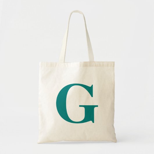 Einfaches modernes teal Initial Tragetasche (Vorne)