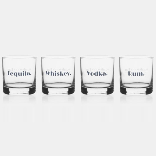 Einfaches, modernes Textdesign Whiskyglas (Vorderseite)