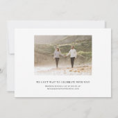 Einfaches modernes Typografie-Foto Save the Date (Rückseite)