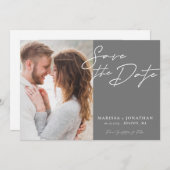 Einfaches modernes Typografie-Foto Save the Date (Vorne/Hinten)