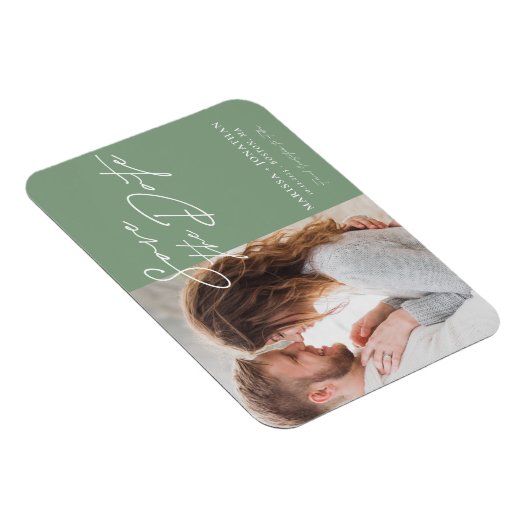 Einfaches modernes Typografie-Foto Save the Date Magnet (Rechte Seite)