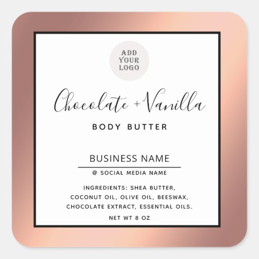 Einfaches, modernes Typografie-Luxusprodukt Quadratischer Aufkleber (Vorderseite)