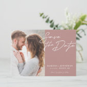 Einfaches modernes Typografisches Foto Save The Date (Stehend Vorderseite)