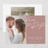 Einfaches modernes Typografisches Foto Save The Date (Vorne/Hinten)