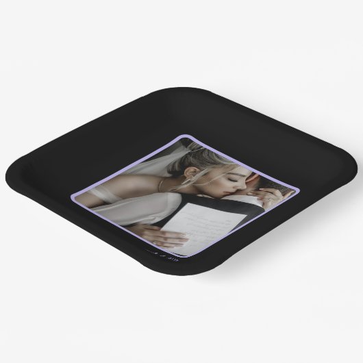 Einfaches, modernes und anpassbares Foto Pappteller (Gewinkelt)