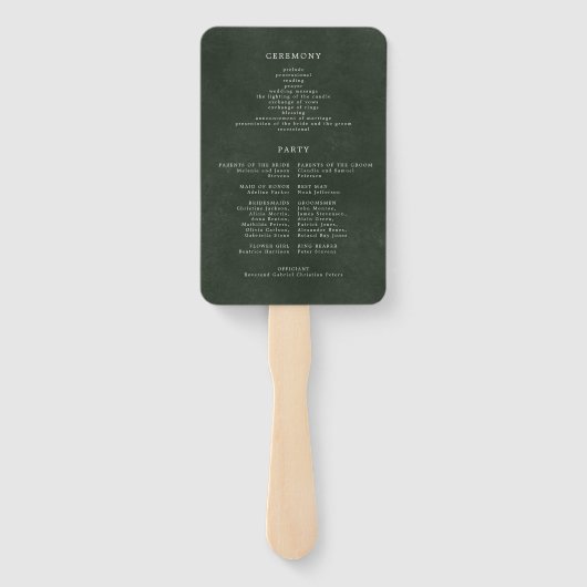 Einfaches, modernes und elegantes Hochzeitsprogram Fächer (Rückseite)