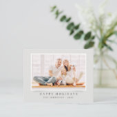 Einfaches, modernes und elegantes Weihnachts-Foto Postkarte (Stehend Vorderseite)