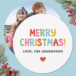 Einfaches, modernes und farbenfroh Weihnachtsfest  Feiertagskarte