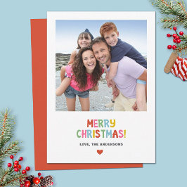 Einfaches, modernes und farbenfroh Weihnachtsfest  Feiertagskarte