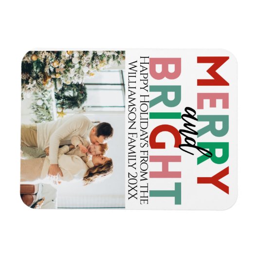 Einfaches, modernes und helles Foto Magnet (Horizontal)