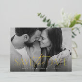 Einfaches, modernes und stilvolles Save the Date F Folieneinladung (Stehend vorne)