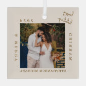 Einfaches, modernes Verheiratetes und einfaches Go Ornament Aus Glas (Rückseite)